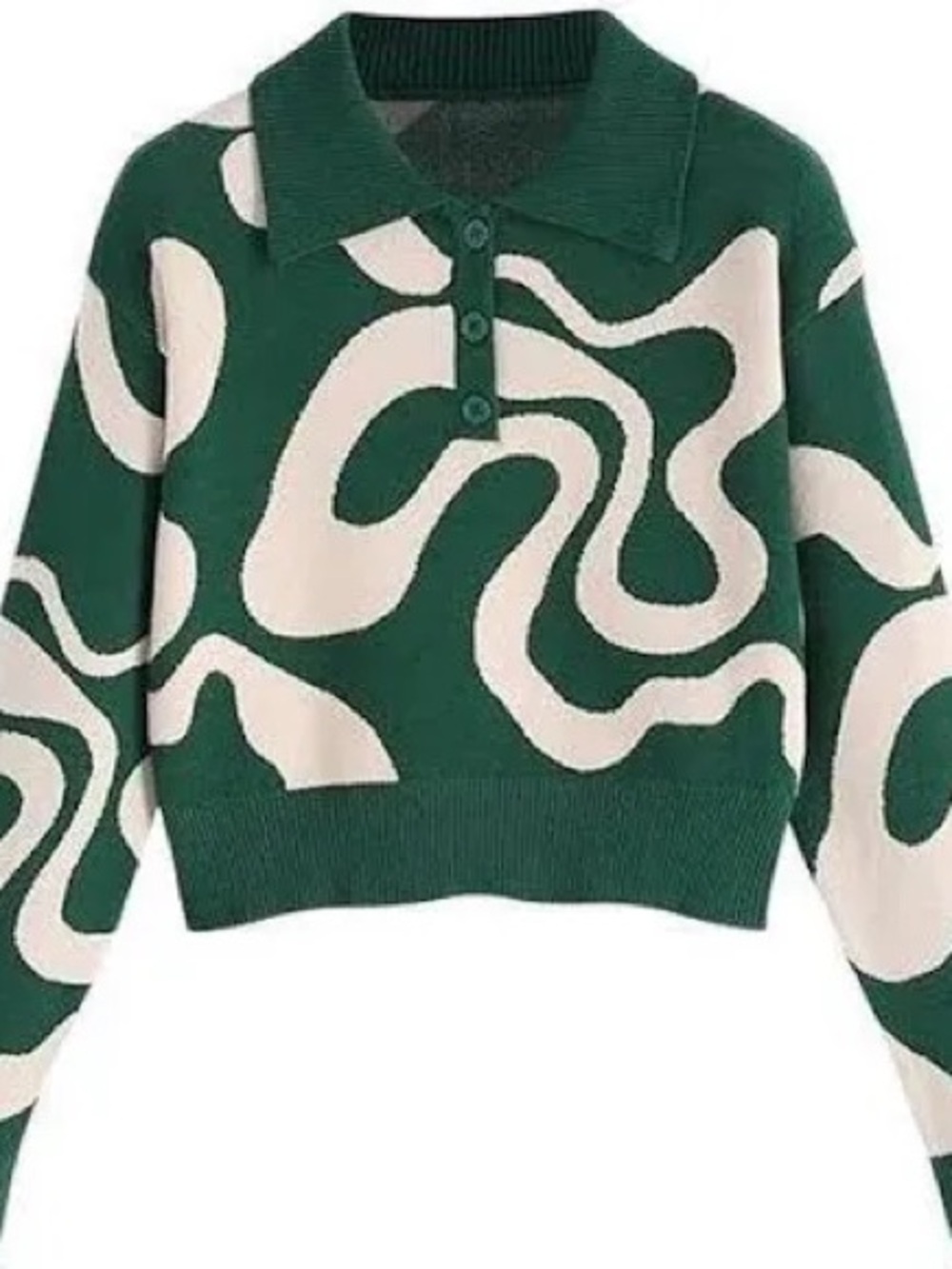 CIDER EVERYDAY ILLUSION PSYCHEDELIC KNIT SET (GREEN)